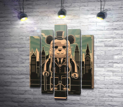 Плакат "Bearbrick-джентльмен"