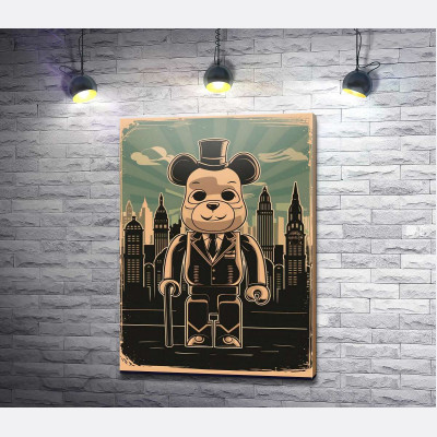 Плакат "Bearbrick-джентльмен"