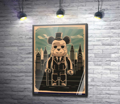 Постер "Плакат "Bearbrick-джентльмен""