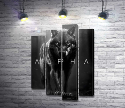 Модульная картина "Альфа-волк"