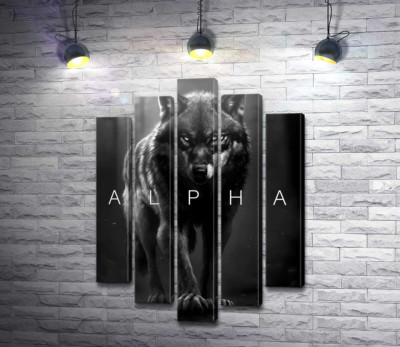 Модульна картина "Альфа-вовк"