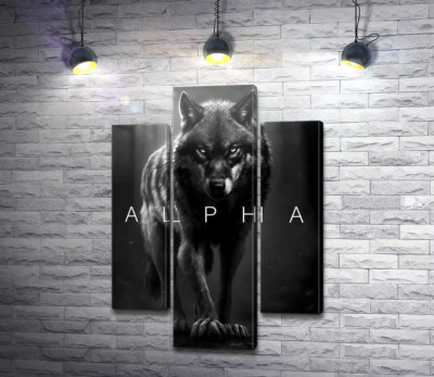 Модульная картина "Альфа-волк"