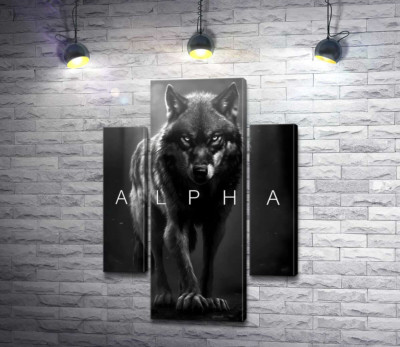 Модульная картина "Альфа-волк"