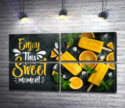 Модульная картина "Enjoy this sweet moment: крафтовое мороженное"