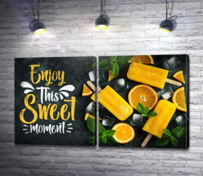 Модульная картина "Enjoy this sweet moment: крафтовое мороженное"