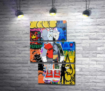 Персонаж Kaws на поп-арт плакате