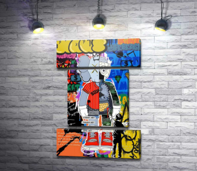 Персонаж Kaws на поп-арт плакате