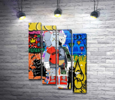 Персонаж Kaws на поп-арт плакате
