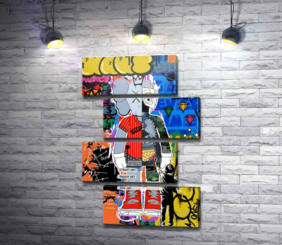 Персонаж Kaws на плакаті поп-арт