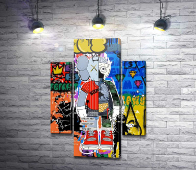 Персонаж Kaws на плакаті поп-арт