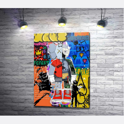 Персонаж Kaws на поп-арт плакате