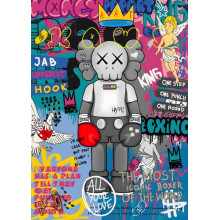 Kaws персонаж в перчатках в стиле поп-арт