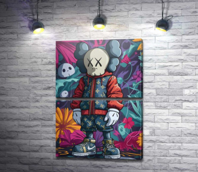 Модульна картина "Стильний персонаж Kaws"