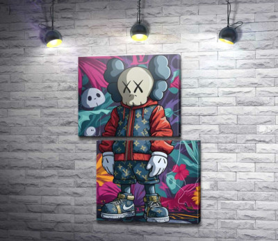 Модульна картина "Стильний персонаж Kaws"