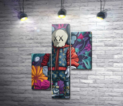 Модульна картина "Стильний персонаж Kaws"