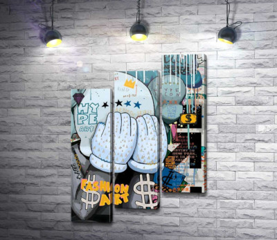 Модульная картина "Хайп арт: плакат с Kaws "
