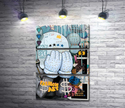 Модульная картина "Хайп арт: плакат с Kaws "