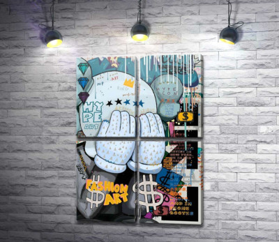 Модульна картина "Хайп арт: плакат з Kaws "