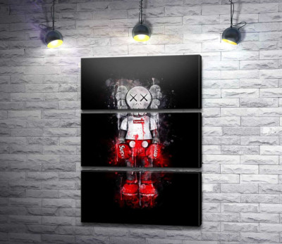 Модульная картина "Kaws в стиле Supreme"