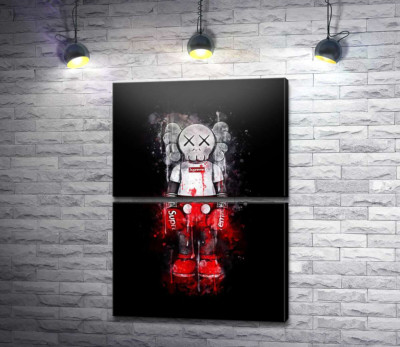 Модульна картина "Kaws у стилі Supreme"