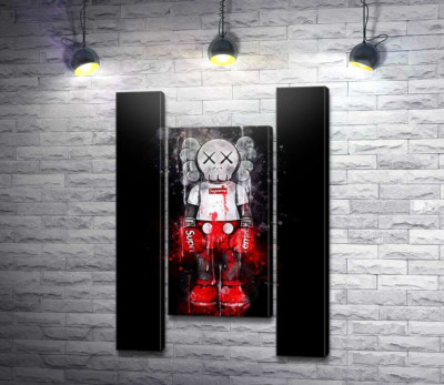 Модульная картина "Kaws в стиле Supreme"