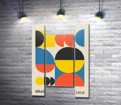 Плакат Баухаус 1919 с геометрией