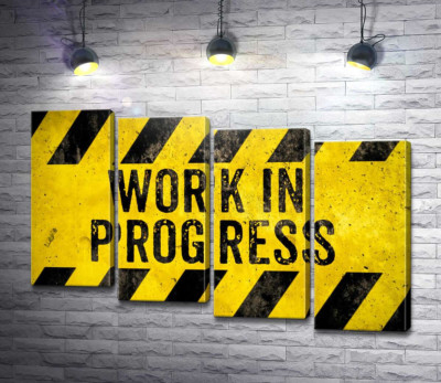 Модульная картина "Вывеска "Work in progress""