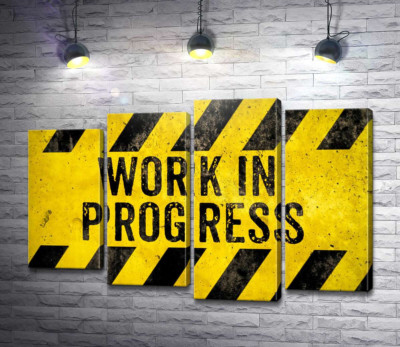 Модульная картина "Вывеска "Work in progress""