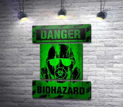 Модульная картина "Вывеска Biohazard"
