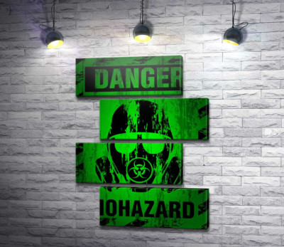 Модульная картина "Вывеска Biohazard"