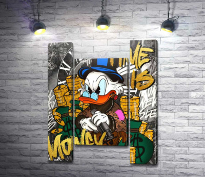 Модульная картина "Time is money: Гангстер Скрудж и деньги"