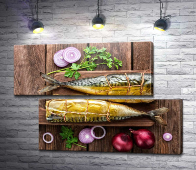 Аппетитная скумбрия на кухонной доске