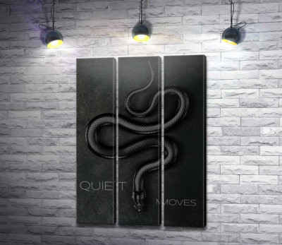Модульная картина "Quiet Moves - плакат с черной змеей"
