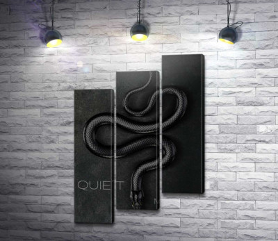 Модульна картина "Quiet Moves - плакат із чорною змією"