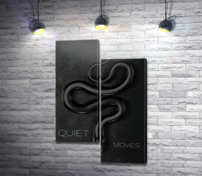 Модульна картина "Quiet Moves - плакат із чорною змією"