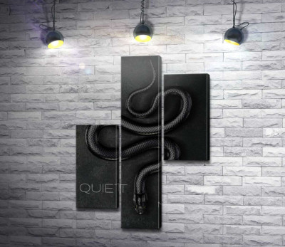 Модульная картина "Quiet Moves - плакат с черной змеей"