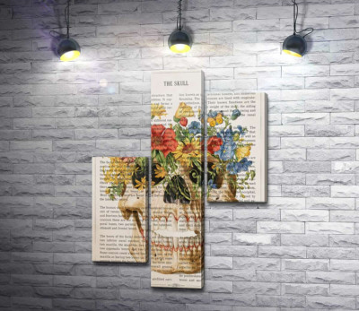 Цветочная иллюстрация с черепом