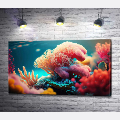 Яркие красочные кораллы