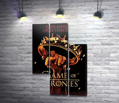 Модульна картина "Постер до фільму Гра Престолів Five Kings One Throne"