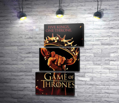 Модульная картина "Постер к фильму Игра Престолов: Five Kings One Throne"