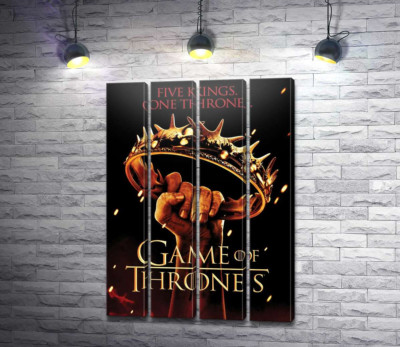 Модульна картина "Постер до фільму Гра Престолів Five Kings One Throne"