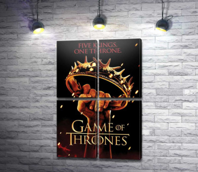Модульна картина "Постер до фільму Гра Престолів Five Kings One Throne"