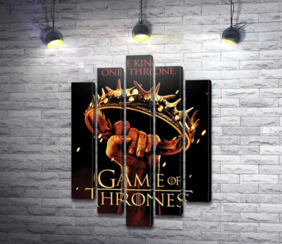 Модульная картина "Постер к фильму Игра Престолов: Five Kings One Throne"