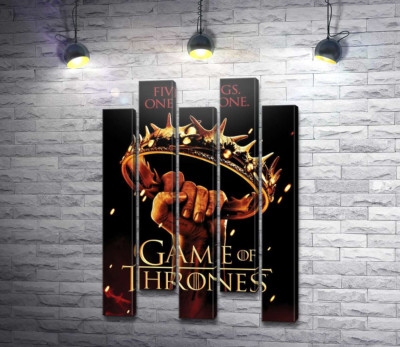 Модульная картина "Постер к фильму Игра Престолов: Five Kings One Throne"