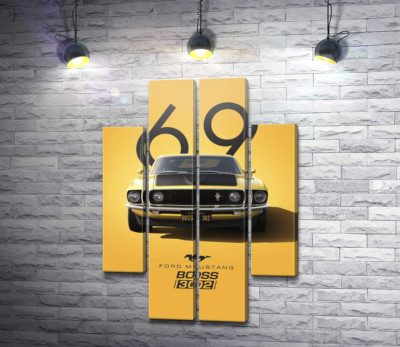 Модульная картина "Ford Mustang Boss 302"