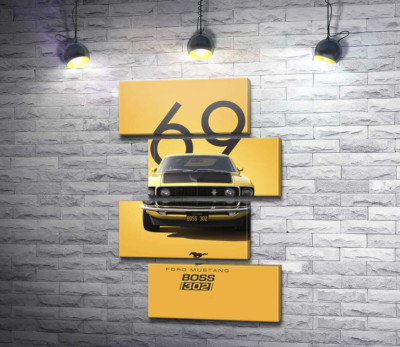 Модульна картина "Ford Mustang Boss 302"