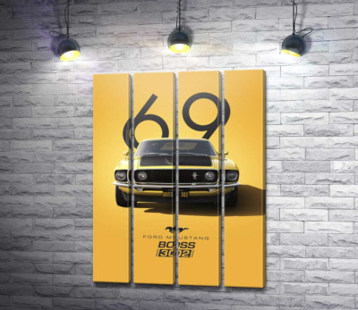 Модульная картина "Ford Mustang Boss 302"