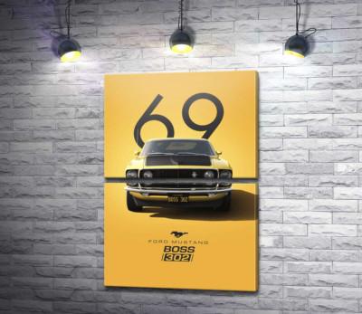 Модульная картина "Ford Mustang Boss 302"
