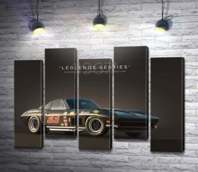 Модульная картина "Chevrolet Corvette 1967 Race"