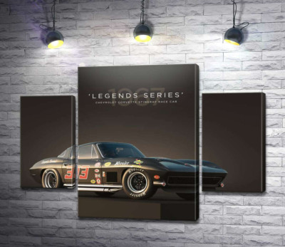 Модульная картина "Chevrolet Corvette 1967 Race"